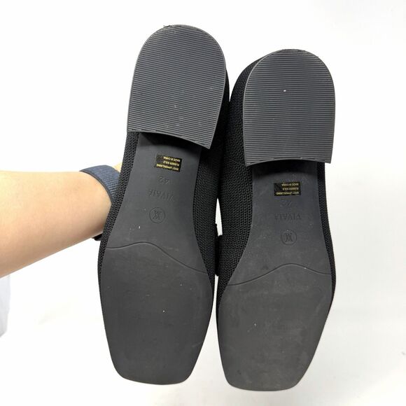 VIVAIA Caitlin Women's Black Knit Square Toe Knot Loafer 10.5 Flats Shoes - Picture 6 of 9
